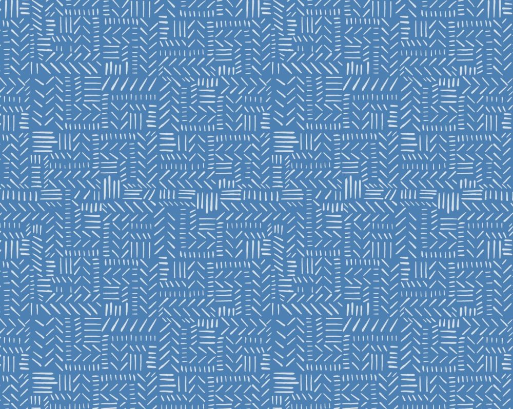 Vibrant Blue Tribal Wallpaper Print